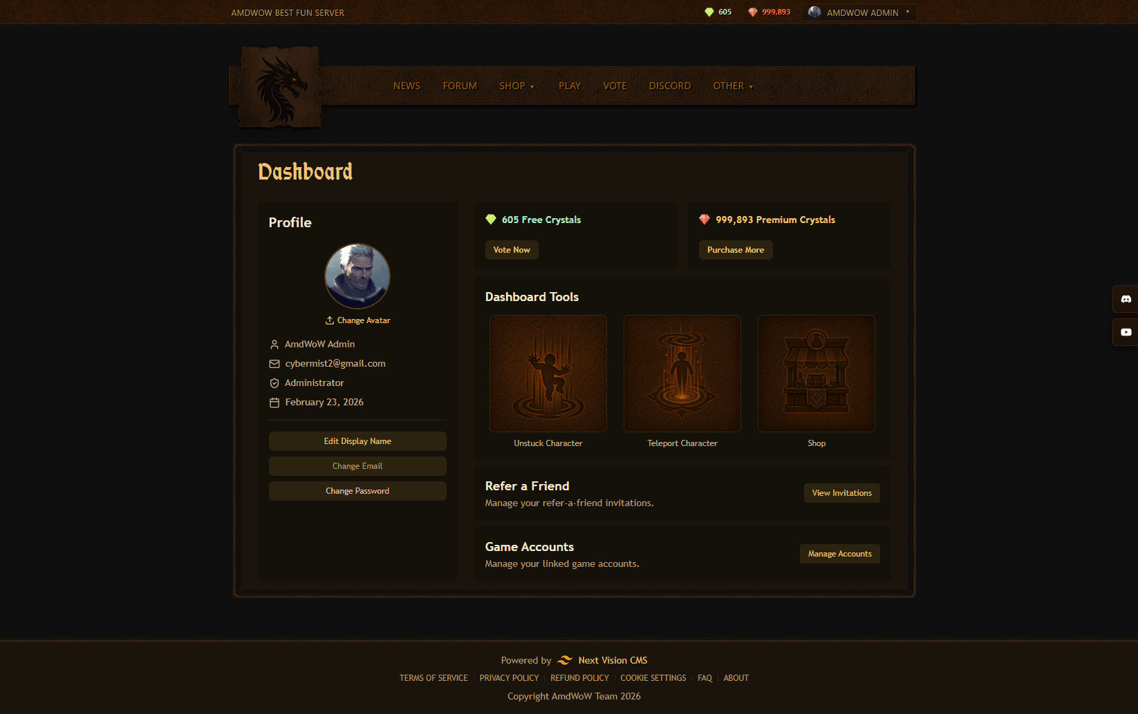 Dragon Storm theme for Next Vision CMS screenshot 4